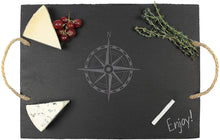 Load image into Gallery viewer, Cathy&#39;s Concepts Compass Slate Serving Board Tray, Gray