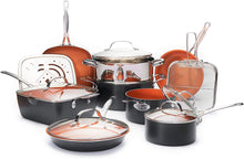Load image into Gallery viewer, Gotham Steel Ultimate 15 Piece All in One Chef’s Kitchen Set with Non-Stick Ti-Cerama Copper Coating – Includes Skillets, Stock Pots, Deep Fry Basket and Shallow Square Pan