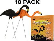 Load image into Gallery viewer, Bloem DOTCOMG8-10BK Spooky Halloween Flamingo 25&quot; Party Yard Stakes (10-Pack), 10 Pack, Orange Black