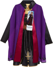 Load image into Gallery viewer, Disney Frozen 2 Anna Adventure Girls Role-Play Dress with Rich Violet Travel Cape, Featuring Intricate Belt Design &amp; Artistic Dress Trim - Fits Sizes 4-6X, For Ages 3+