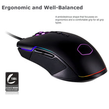 Load image into Gallery viewer, Cooler Master CM310 Gaming Mouse with Ambidextrous Grips, 10000 DPI Optical Sensor, and RGB Illumination
