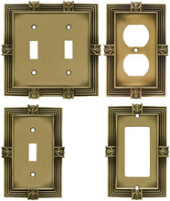 Load image into Gallery viewer, 64472 Pineapple Single Duplex Outlet Wall Plate/Switch Plate/Cover, Tumbled Antique Brass (New Version)