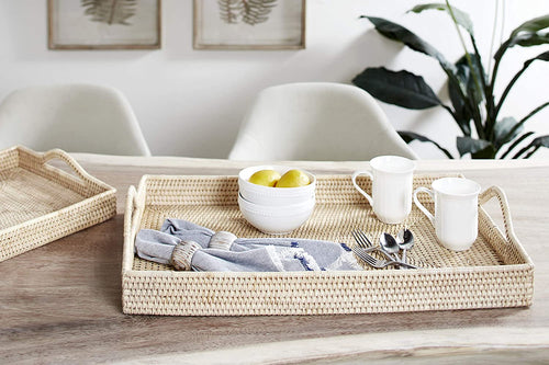 Deco 79 Tray, Small, Light Brown