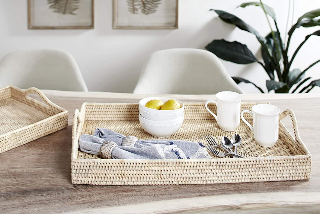 Deco 79 Tray, Small, Light Brown