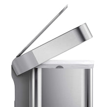 Load image into Gallery viewer, simplehuman 45 Liter / 12 Gallon Stainless Steel Rectangular Kitchen Step Trash Can with Liner Pocket, Brushed Stainless Steel