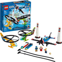 Load image into Gallery viewer, LEGO City Air Race 60260 Flying Helicopter &amp; Airplane Toy, Features 2 Ripcord Helicopters, Stunt Plane Aircraft Toy, 2 Pylons, Plus Rivera, Xtreme and Vitarush Pilot Minifigures, New 2020 (140 Pieces)