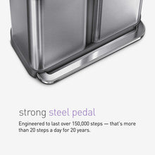Load image into Gallery viewer, simplehuman 30 Liter Rectangular Hands-Free Kitchen Step Trash Can with Soft-Close Lid, Brushed Stainless Steel
