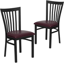 Load image into Gallery viewer, Flash Furniture HERCULES Series Black School House Back Metal Restaurant Chair - Vinyl Seat