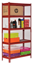 Load image into Gallery viewer, Muscle Rack UR301260WD5-R 5-Shelf Steel Shelving Unit, 30" Width x 60" Height x 12" Length, Red