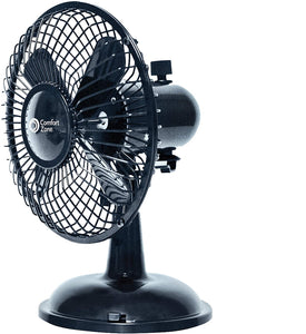 Comfort Zone Oscillating Desk Fan, Black