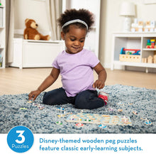 Load image into Gallery viewer, Melissa &amp; Doug Disney Peg Puzzle Bundle-Alphabet, Numbers, Shapes &amp; Colors