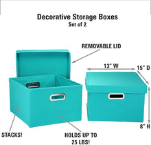 Load image into Gallery viewer, Household Essentials Fabric Storage Boxes with Lids and Handles