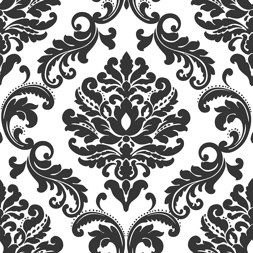 Brewster Ariel Damask Peel and Stick Wallpaper