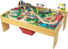 Load image into Gallery viewer, KidKraft Adventure Town Railway Train Set &amp; Table with EZ Kraft Assembly, Natural
