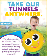 Load image into Gallery viewer, GigaTent 6 Foot Pop Up Kids Play Tunnel - Bumble Bee Hide and Seek Tube for Babies, Toddlers, Dogs and Pets - Indoor or Outdoor Adventure, Folds Flat, Carrying Bag Included