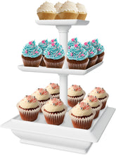 Load image into Gallery viewer, Chef Buddy 3-Tier Cupcake Dessert Stand, White