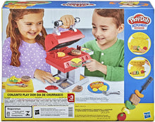 Load image into Gallery viewer, Play-Doh Kitchen Creations Grill 'n Stamp Playset for Kids 3 Years and Up with 6 Non-Toxic Modeling Compound Colors and 7 Barbecue Toy Accessories