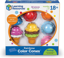 Load image into Gallery viewer, Learning Resources Smart Snacks Rainbow Color Cones, Color Identification, Fine Motor Toy, Ages 2+,Multi-color,2 L x 2-1/2 W in