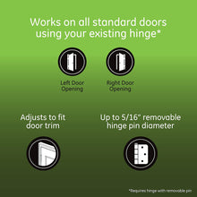 Load image into Gallery viewer, GE Enbrighten Z-Wave Plus Smart Pin Sensor, Attaches to Existing Door Hinge, Left or Right Opening, Repeater/Range Extender, Works with SmartThings, Wink, Iris, 32563, White