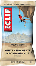 Load image into Gallery viewer, CLIF BARS - Energy Bars - White Chocolate Macadamia Nut Flavor - Made with Organic Oats - Plant Based Food - Vegetarian - Kosher (2.4 Ounce Protein Bars, 18 Count) Packaging May Vary