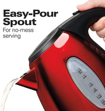 Load image into Gallery viewer, Hamilton Beach 40885 Stainless Steel Electric Kettle, 1.7-Liter, Red