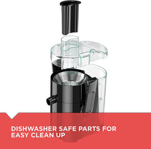 Load image into Gallery viewer, BLACK+DECKER 400-Watt Fruit and Vegetable Juice Extractor, Black, JE2400BD
