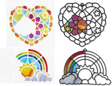 Load image into Gallery viewer, Melissa &amp; Doug Stained Glass Made Easy - Rainbow &amp; Hearts Ornaments