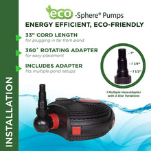 Load image into Gallery viewer, Alpine Corporation Eco-Sphere Pump 4100GPH with 33&#39; Cord