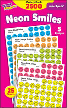 Load image into Gallery viewer, TREND enterprises, Inc. Neon Smiles superSpots Stickers Variety Pack, 2500 ct