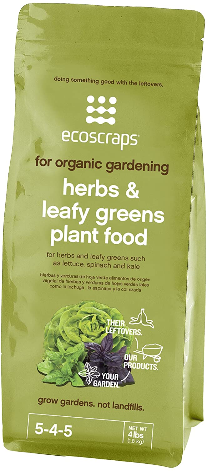 EcoScraps for Organic Gardening Herbs and Leafy Greens Plant Food, 4 lbs