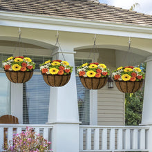 Load image into Gallery viewer, Sorbus 4 Pack Metal Hanging Planter Basket Huge 14 Inch Hanging Flower Pot Basket &amp; Coco Coir Liner for Indoor/Outdoor Garden Décor, Perfect for Home, Garden, Patio, Deck
