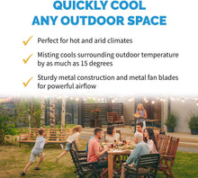 Load image into Gallery viewer, NewAir AF-600 Outdoor Misting Fan, sq. ft. Coverage, 600 Square Foot Effective Range