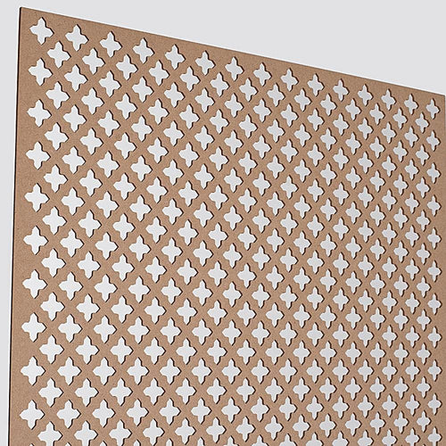 American Pro Decor 72 in. x 24 in. x 1/8 in. Unfinished Cross Decorative Perforated Paintable MDF Screening Panel Insert