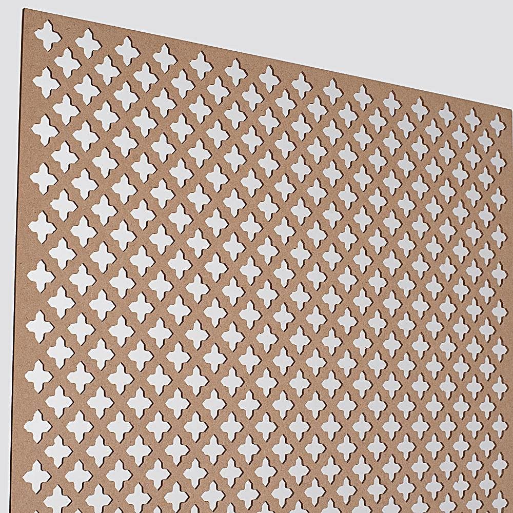 American Pro Decor 72 in. x 24 in. x 1/8 in. Unfinished Cross Decorative Perforated Paintable MDF Screening Panel Insert
