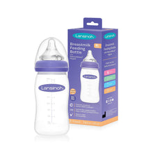 Load image into Gallery viewer, Lansinoh mOmma Breastmilk Feeding Bottle with NaturalWave Nipple, 1 Count, 8 Ounce, Medium Flow Nipple, Soft Silicone Nipple, Collapse Resistant, Anti-Colic, BPS and BPA Free