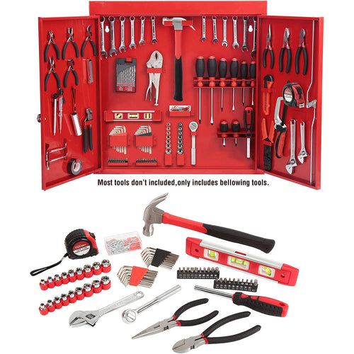 Hyper Tough 151-Piece Hand Tool Set, Metal Wall Cabinet