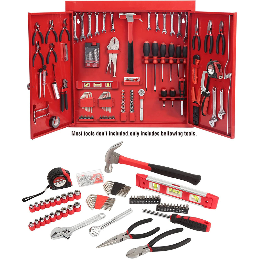 Hyper Tough 151-Piece Hand Tool Set, Metal Wall Cabinet