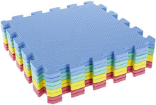 Load image into Gallery viewer, Foam Mat Floor Tiles, Interlocking EVA Foam Padding by Stalwart Â– Soft Flooring for Exercising, Yoga, Camping, Kids, Babies, Playroom Â– 8 Piece Set, Multi-Color, 12.4" X 12.4" X 0.375" (80-32321)