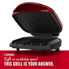 Load image into Gallery viewer, George Foreman 2-Serving Classic Plate Electric Indoor Grill and Panini Press, Red, GR10RM