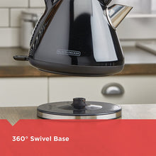 Load image into Gallery viewer, BLACK+DECKER 1.7L Stainless Steel Electric Cordless Kettle, Black, KE2900B