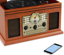 Load image into Gallery viewer, Victrola 6-in-1 Nostalgic Bluetooth Record Player with 3-Speed Turntable