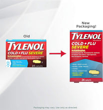 Load image into Gallery viewer, Tylenol Cold + Flu Severe Medicine Caplets for Cold, Flu, Fever, Cough &amp; Congestion Relief, 24 ct