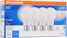 Load image into Gallery viewer, SYLVANIA General Lighting 79284 Sylvania Non-Dimmable Semi-Directional Led Lamp, 8.5 W, 120 V, A19, Medium, 11000 Hr, 4 Pack, Bright White, 4 Count