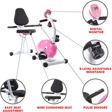 Load image into Gallery viewer, Sunny Health &amp; Fitness P8400 Sunny Health &amp; Fitness Magnetic Recumbent Bike Exe, Pink
