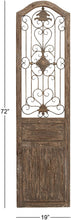 Load image into Gallery viewer, Deco 79 Garden Style Wooden Door with Scrolling Ironwork, 19 by 1 by 72-Inch