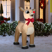 Load image into Gallery viewer, Gemmy 4.99-ft x 4.07-ft Lighted Rudolph Christmas Inflatable