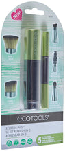 Load image into Gallery viewer, EcoTools Refresh Makeup Brush Set for Travel Touch-up, Set of 5 for Brows, Liner, Concealer, Powder, Blush and Bronzer
