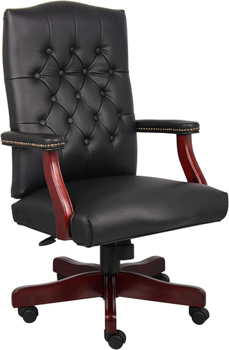 Boss Office ProductsClassic Executive Caressoft Chair with Mahogany Finish