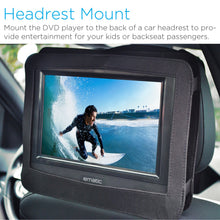 Load image into Gallery viewer, Ematic Portable DVD Player with 10-inch LCD Swivel Screen, Headphones and Car Headrest Mount, Black