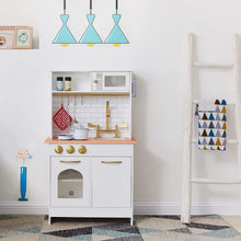 Load image into Gallery viewer, Teamson Kids Little Chef Boston Kids Play Kitchen, Toddler Pretend Play Set with Accessories, White/ Wood